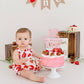 Zhuoweism Half Way To One Cake Topper, 1 Pcs Light Pink Glitter Cake Pick For Happy 6 Months Birthday Party Decorations, 5.3X8.7