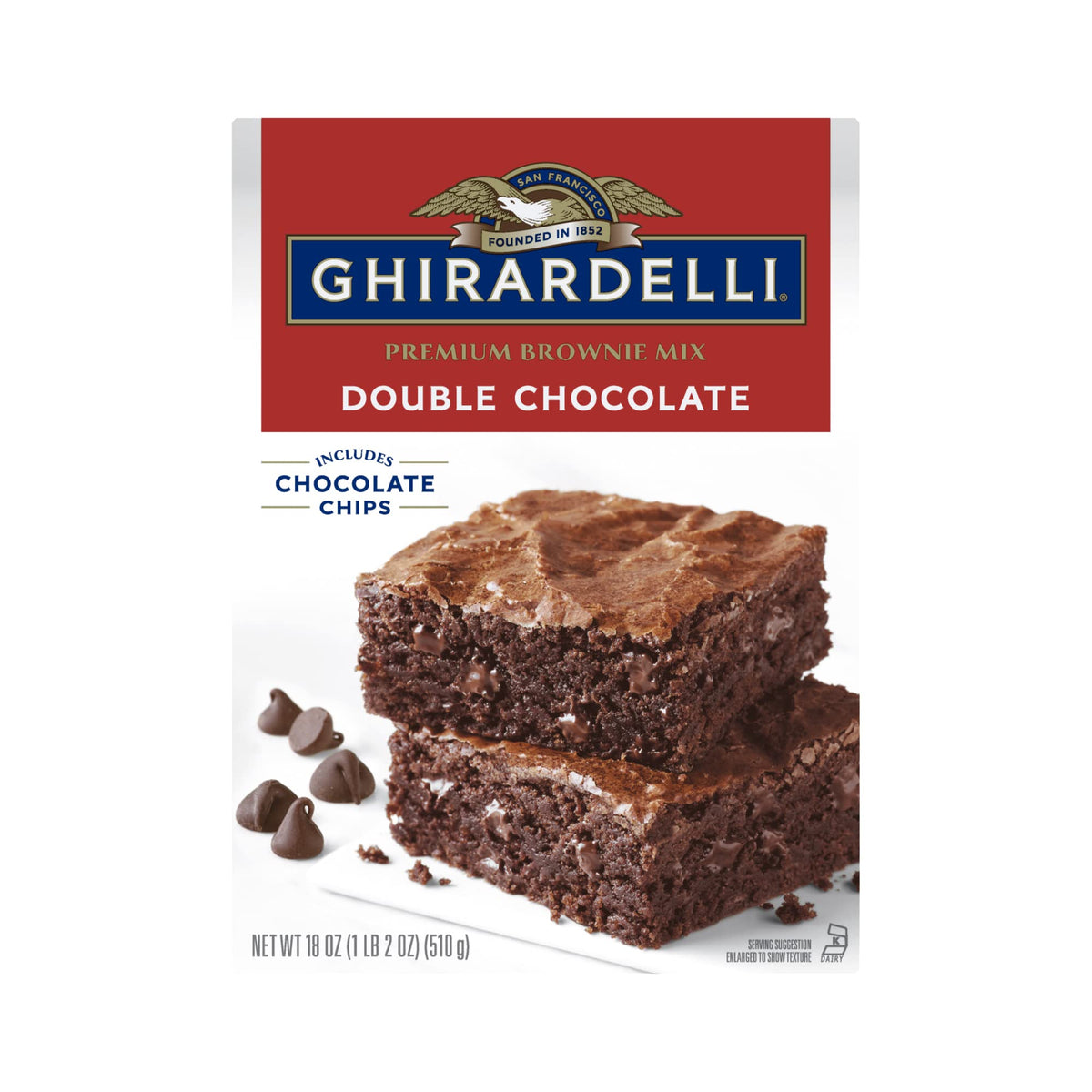 Ghirardelli Double Chocolate Brownie Mix, 18 oz Box, Premium Baking Mix