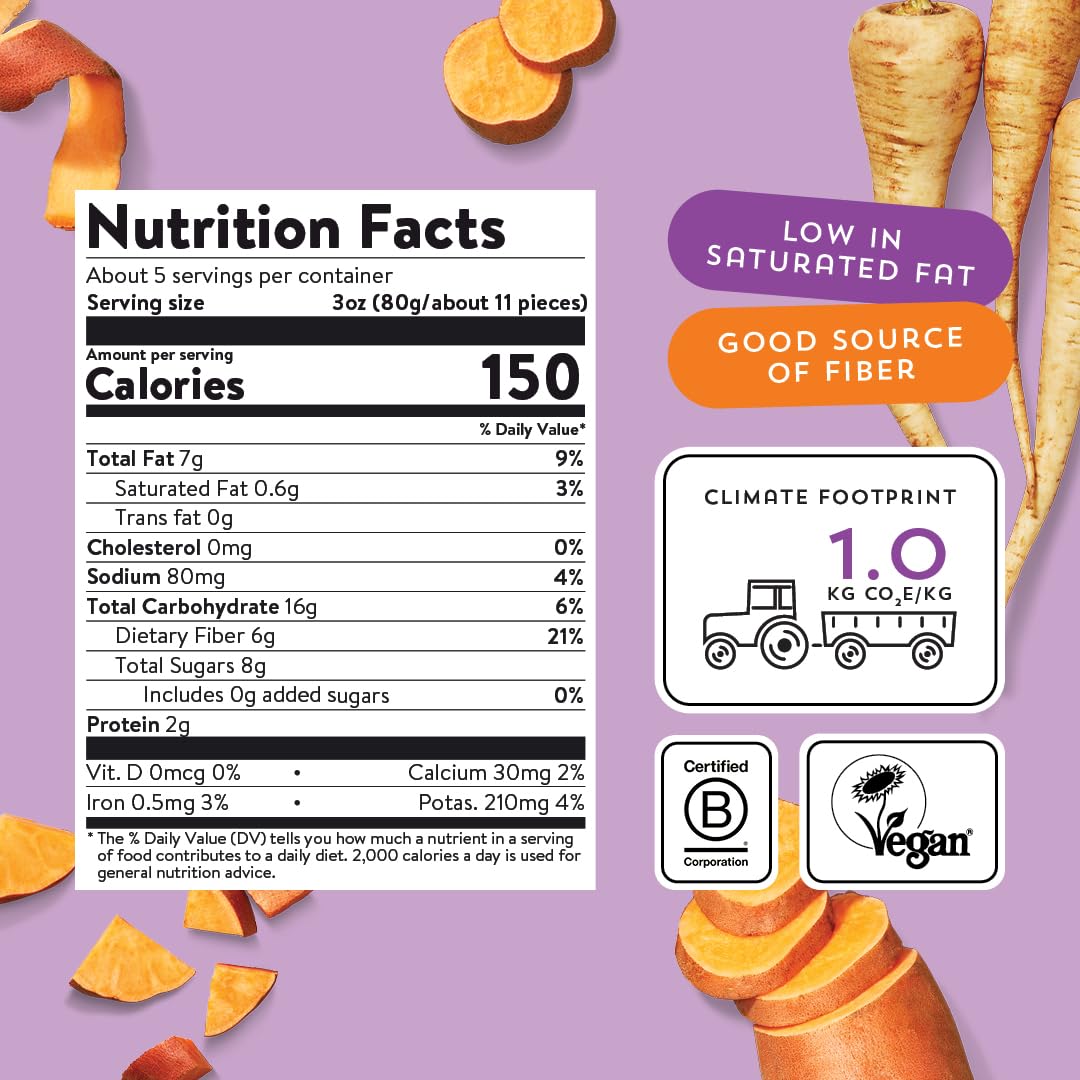 Strong Roots Mixed Vegetable Fries, 15 oz, Vegan & Gluten Free, No Artificial Additives, Low in Sugar & Salt, No Trans Fat