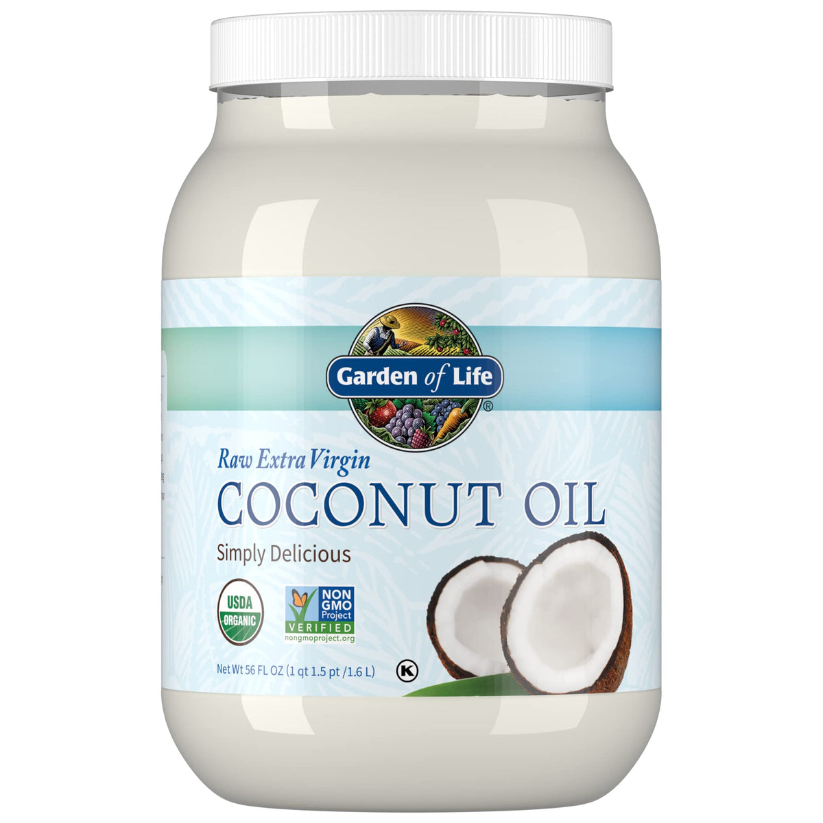 Garden of Life Raw Extra Virgin Organic Coconut Oil for Hair, Skin, Cooking, 110 Servings - Pure Unrefined Cold Pressed Oil with