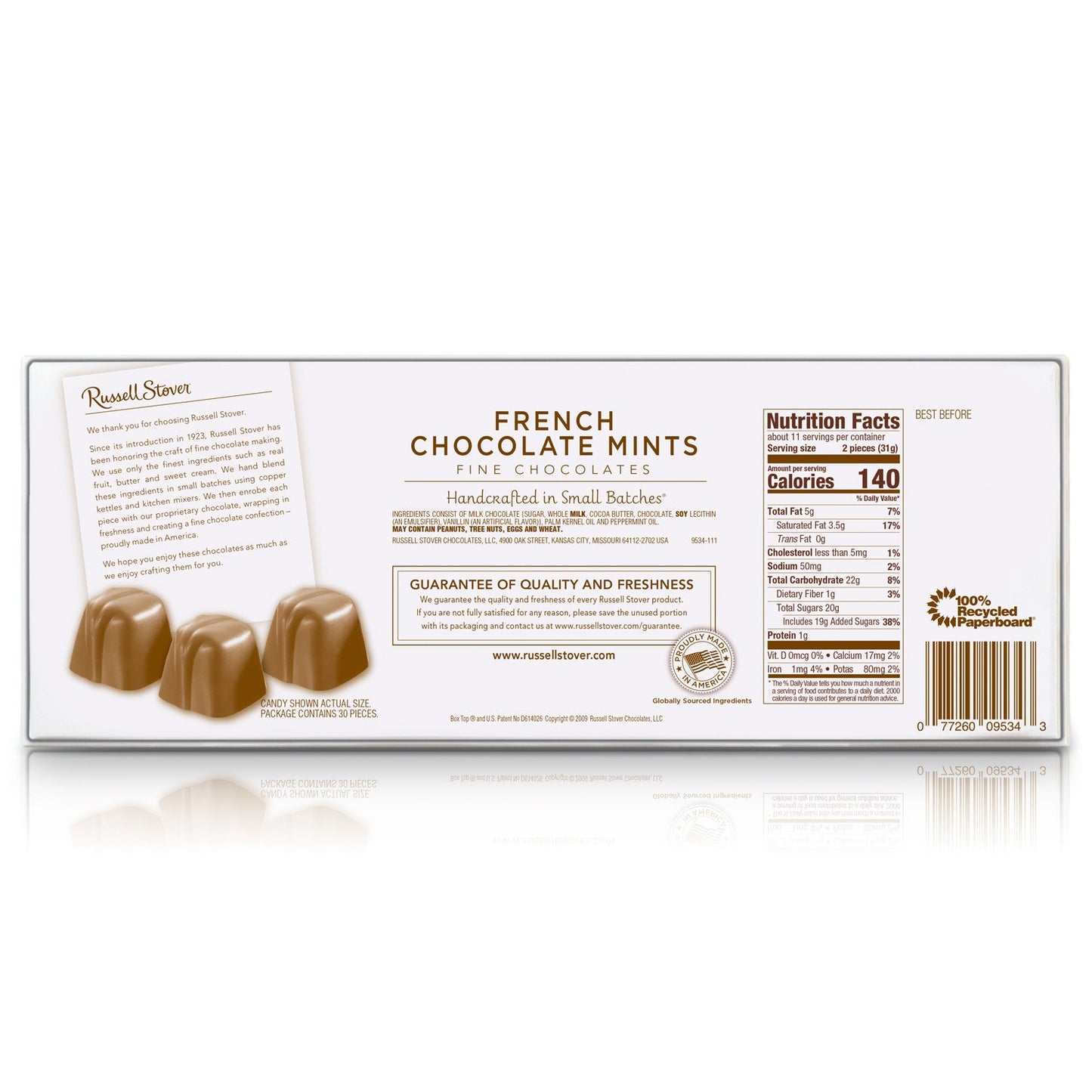 Russell Stover French Chocolate Mints Box 10 Ounce Russell Stover Candy, French Mint Chocolate Candy Box; Melt in Your Mouth Fre