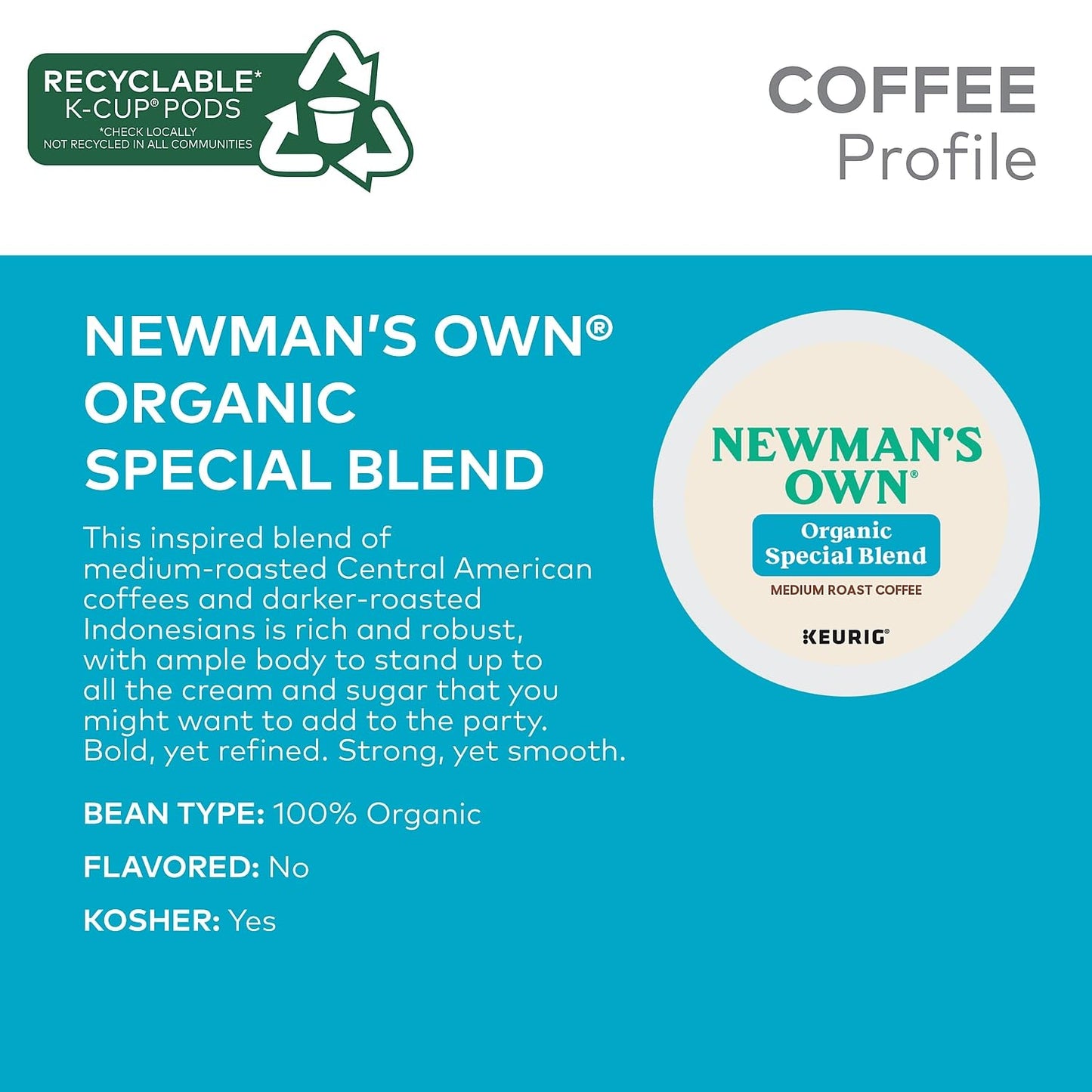 Newmans Own Special Extra Bold Blend Coffee Single-Serve K-Cups  Medium Roast  100 Count (Packaging May Vary)