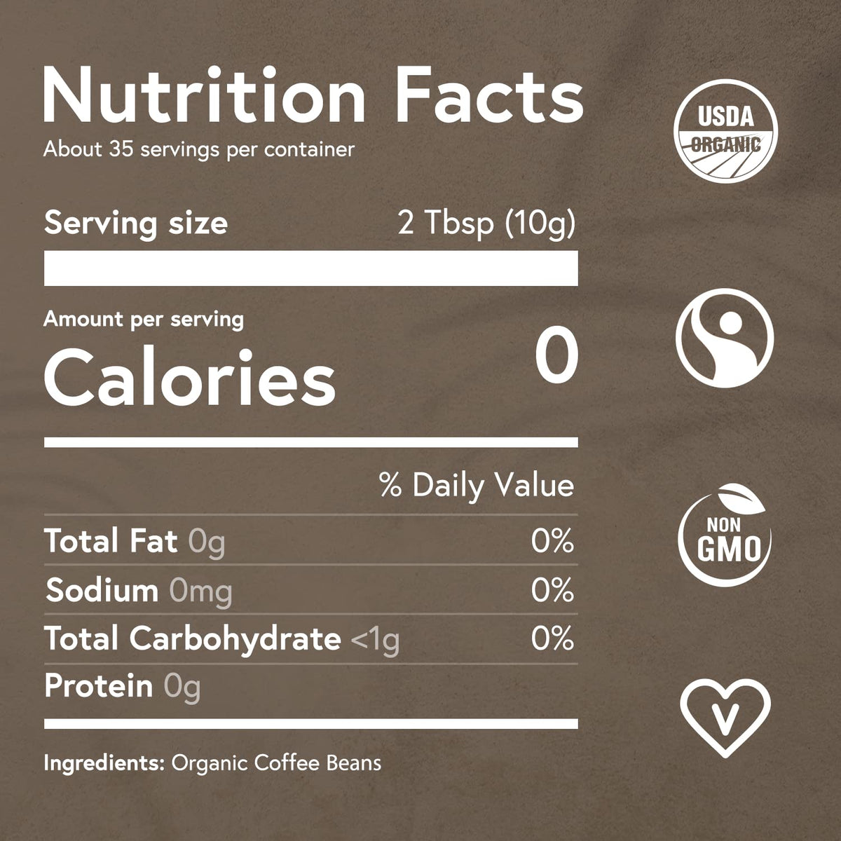 Fabula Coffee Decaf Dark Roast Whole Beans - Organic, Low Acid, Non-GMO - 12 Ounce