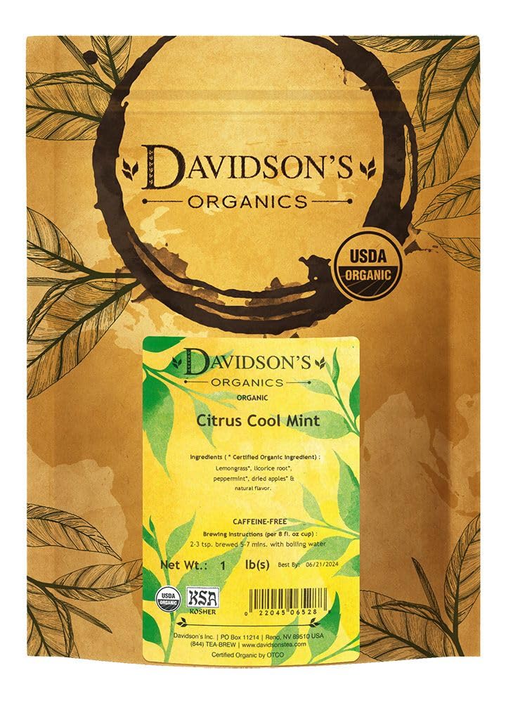 Davidsons Organics, Citrus Cool Mint, Loose Leaf Tea, 16-Ounce Bag