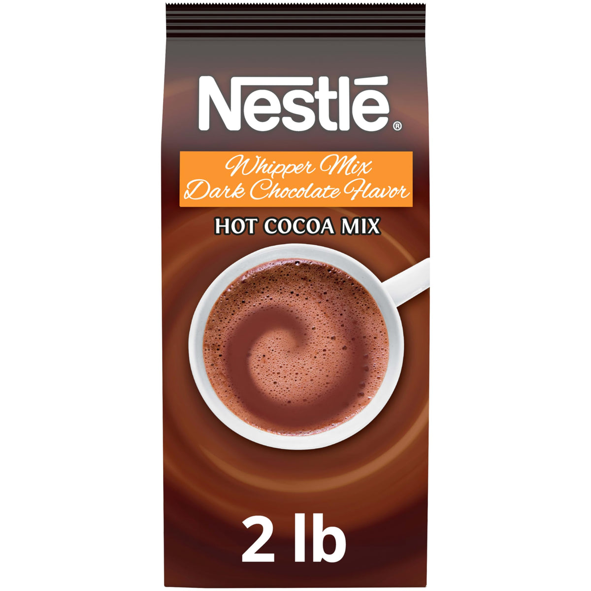 Nestle Hot Chocolate Mix, Whipper Mix, Dark Chocolate Flavor Hot Cocoa, Bulk Whipped Cocoa, 2 lb Bag