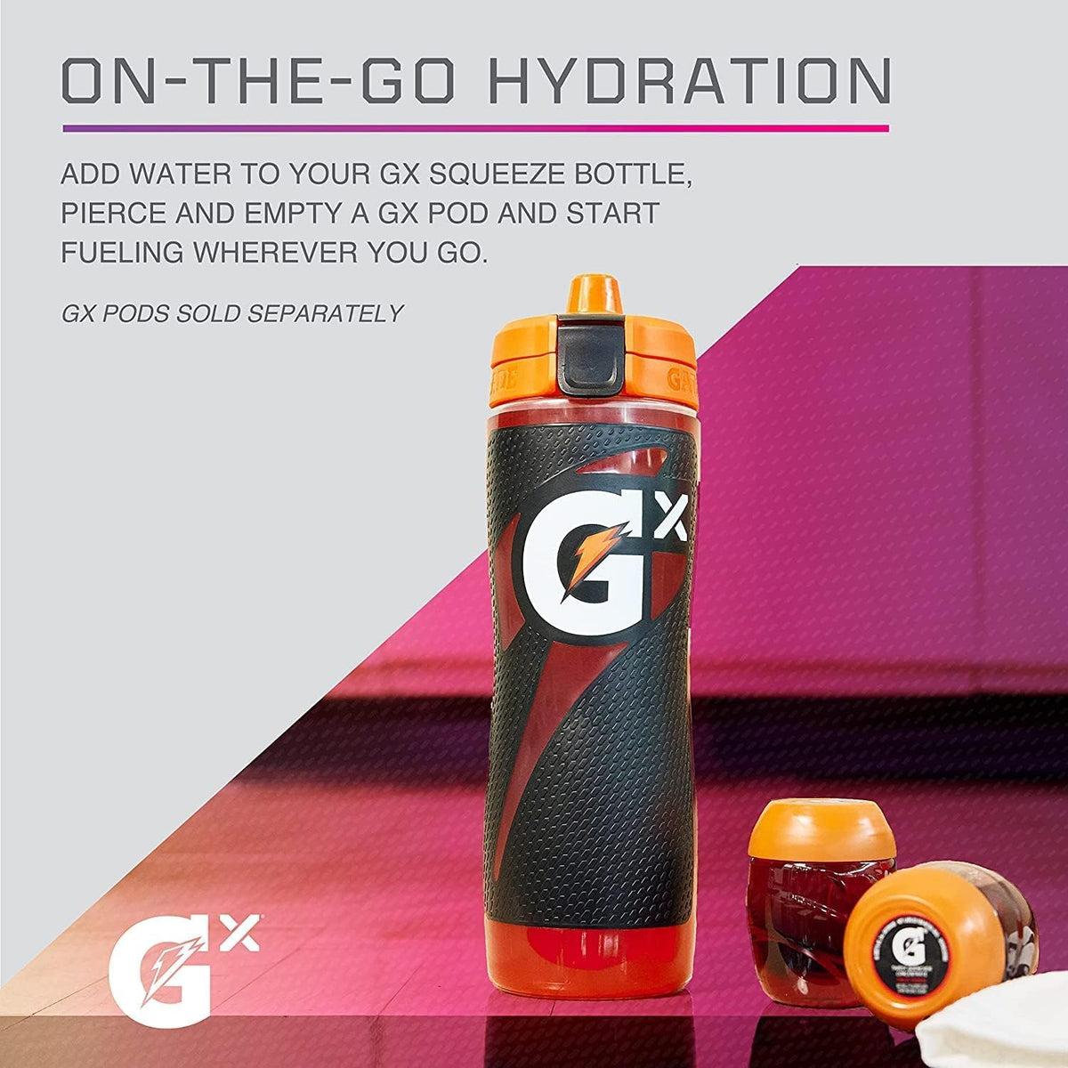 Gatorade Gx Kit Sports Drink, 30oz, Marble Neon, Model 052000051902, Plastic