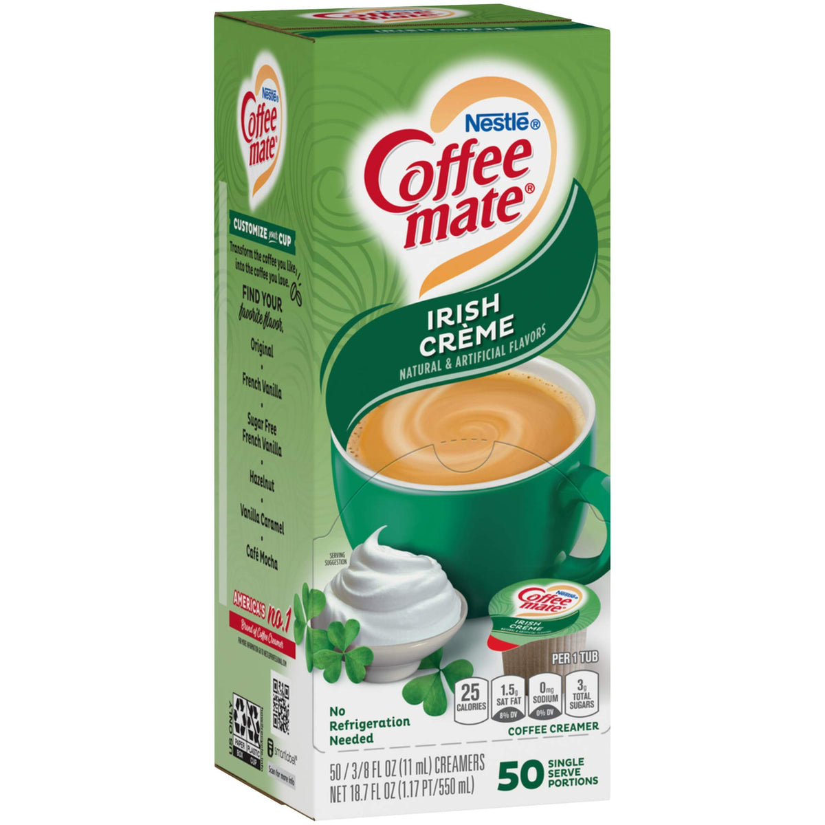 Coffee-Mate Irish Creme Liquid Creamer 50 Single Serve 3/8 Fl Oz