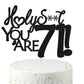 veegood Happy 71st Birthday Cake Topper 71 Birthday Cake Toppers-Black Glitter, Funny 71st Cake Topper for Men For Women, 71st b