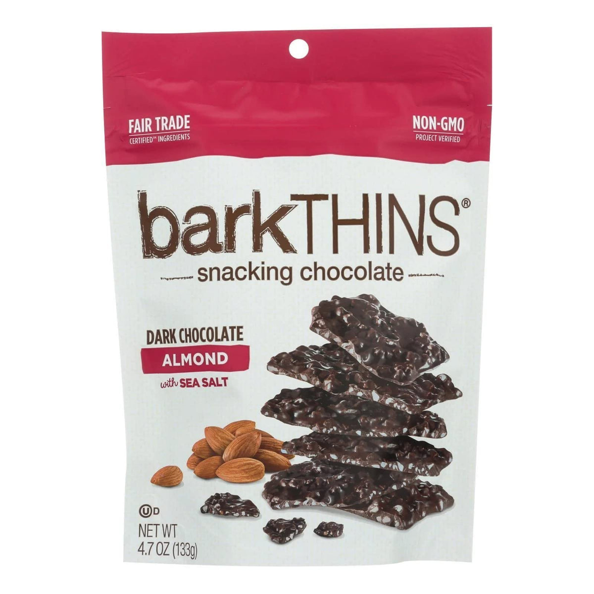 barkTHINS Dark Chocolate Almond with Sea Salt Snacking Chocolate, 4.7-Oz Bag