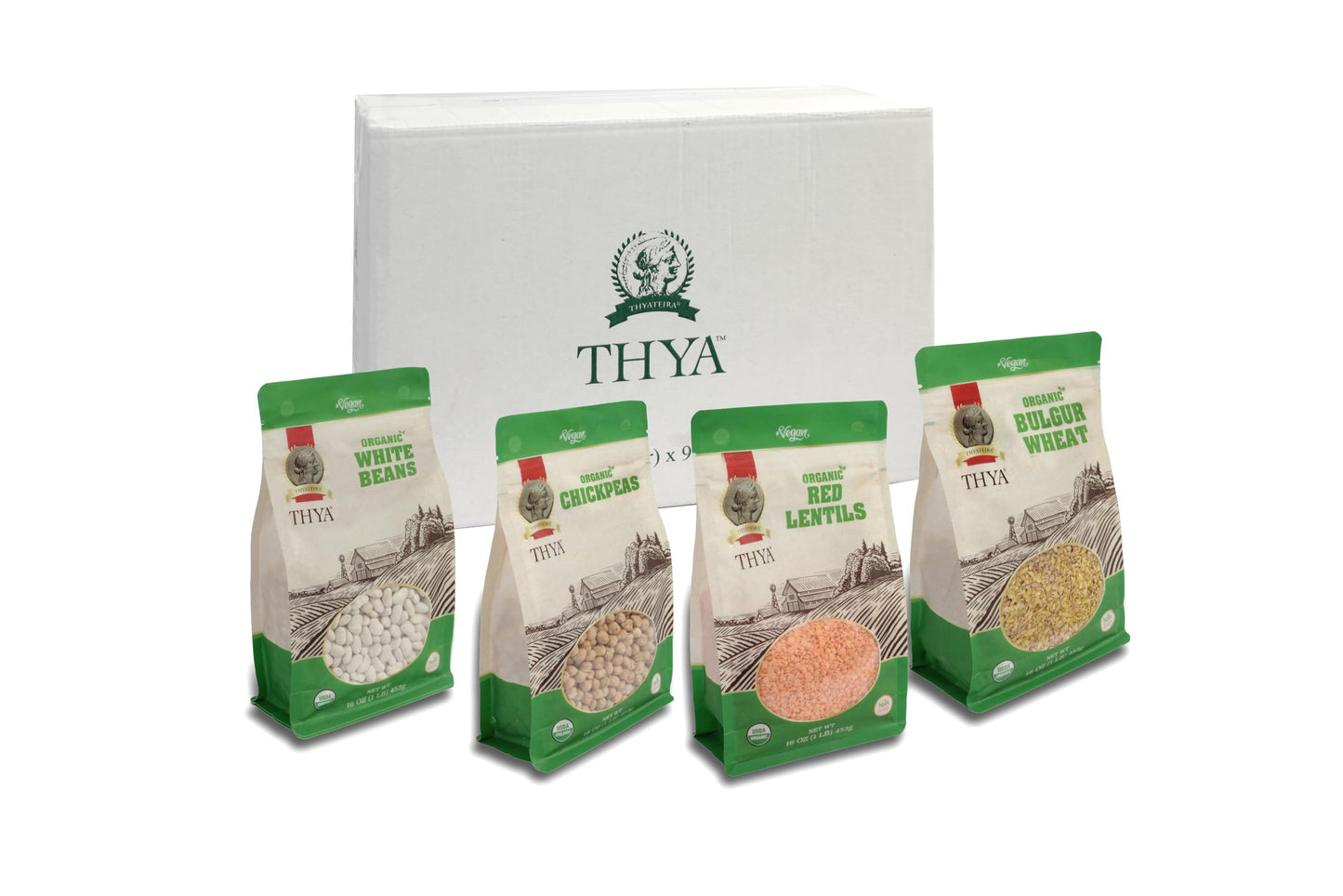 Thya Organic Red Split Lentils, 3 Lb (3 X 1 Lb Packs)