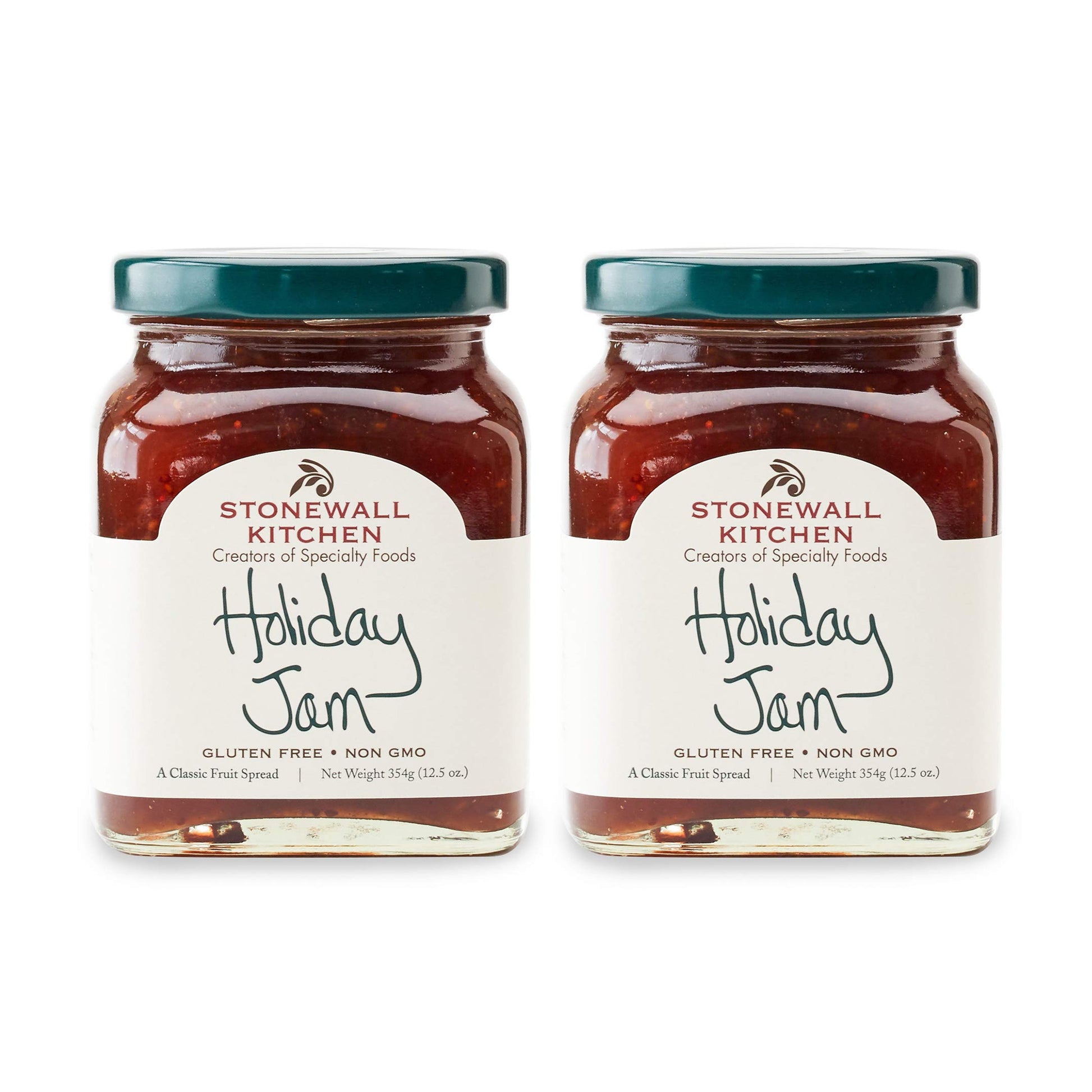 Stonewall Kitchen Holiday Jam, 12.5 Oz (Pack of 2), Made in USA, Beautiful Glass Jar, Red