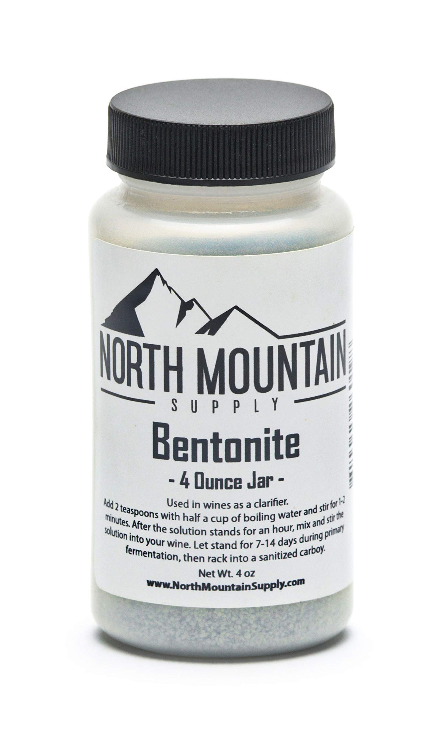 North Mountain Supply BT-4oz Food Grade Bentonite Clay, 4 Ounces, Gray, Clay Material