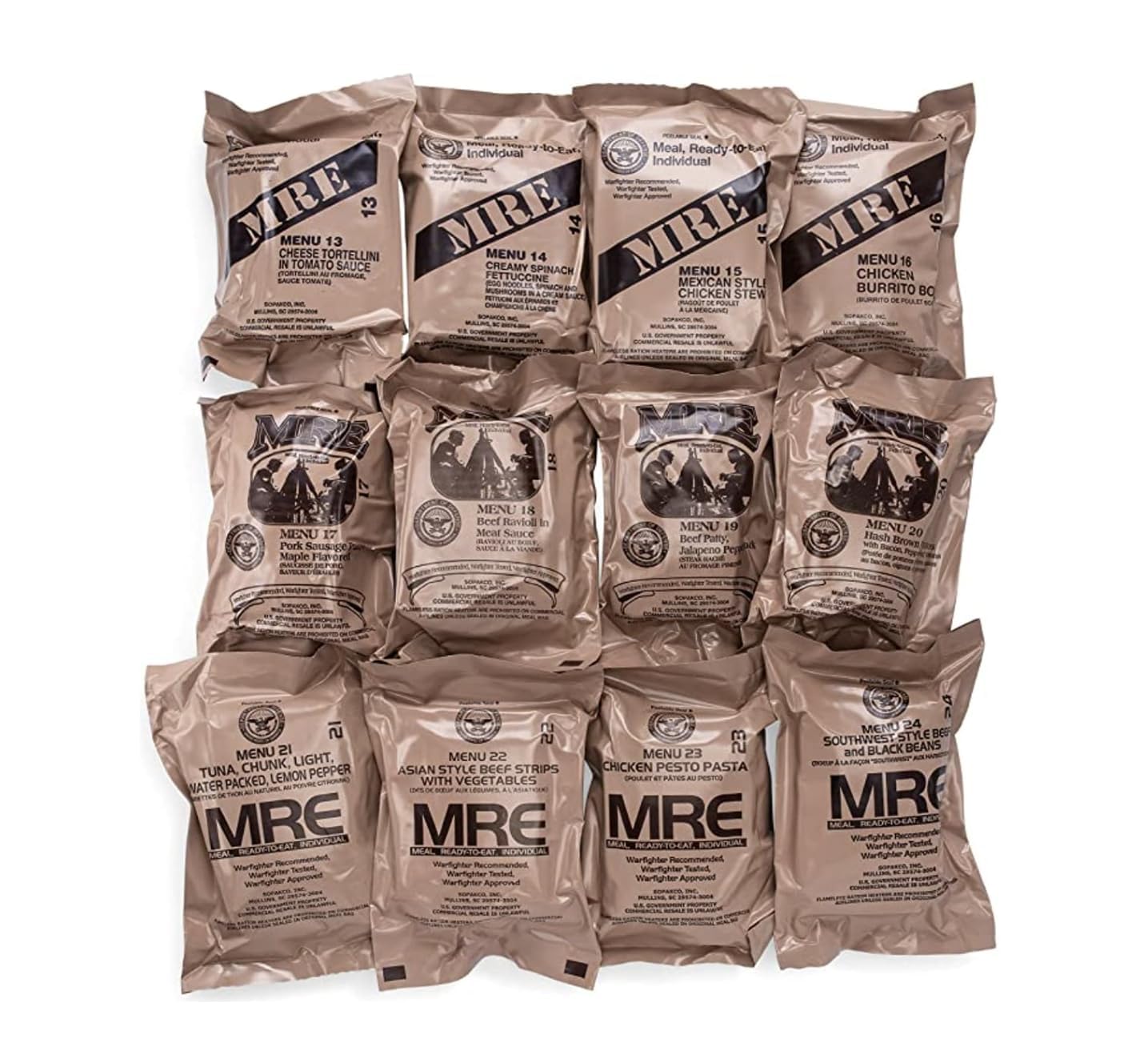 Wornick Sopacko, Ameriqual Mre Meals Ready To Eat Inspection 2025, 2026 Or Better, Emergency Food Supply, Survival Camping Outdoor 12 Pack(A & B Case Bundle, 2, Count)