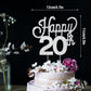 Lingteer Happy 20Th Birthday Silver Rhinestone Cake Topper - Cheers To 20Th Birthday Twenty Years Old Party Cake Centerpieces To