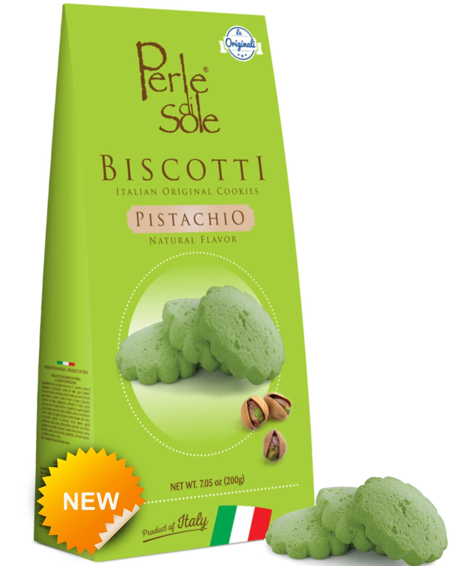 Perle di Sole Pistachio Shortbread Cookies — Italian Biscotti (7 oz / 200g)
