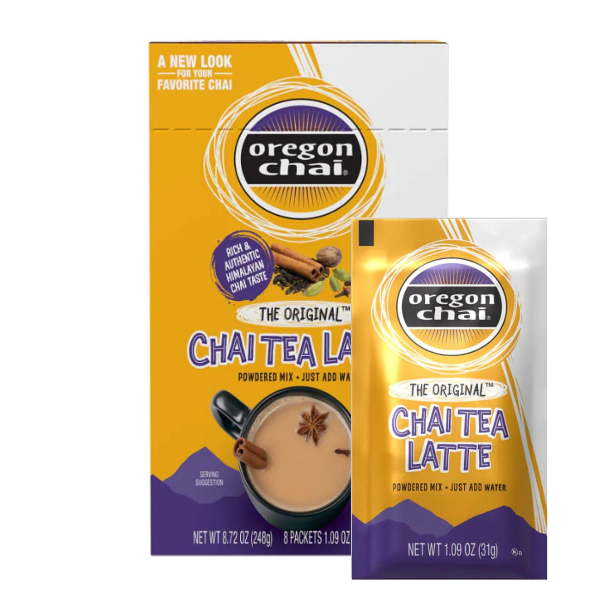 Oregon Chai Original Dry Chai Latte Mix, 8 Count (Pack Of 1)