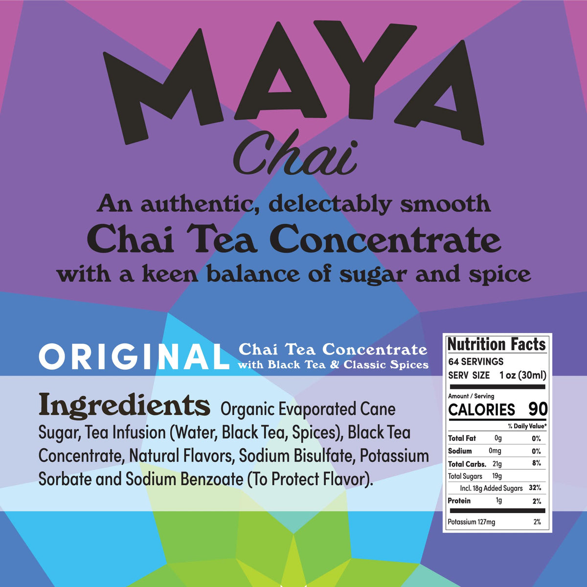 Maya Chai Tea Concentrate, Heritage Recipe, Original, 64 Ounce With White Pump
