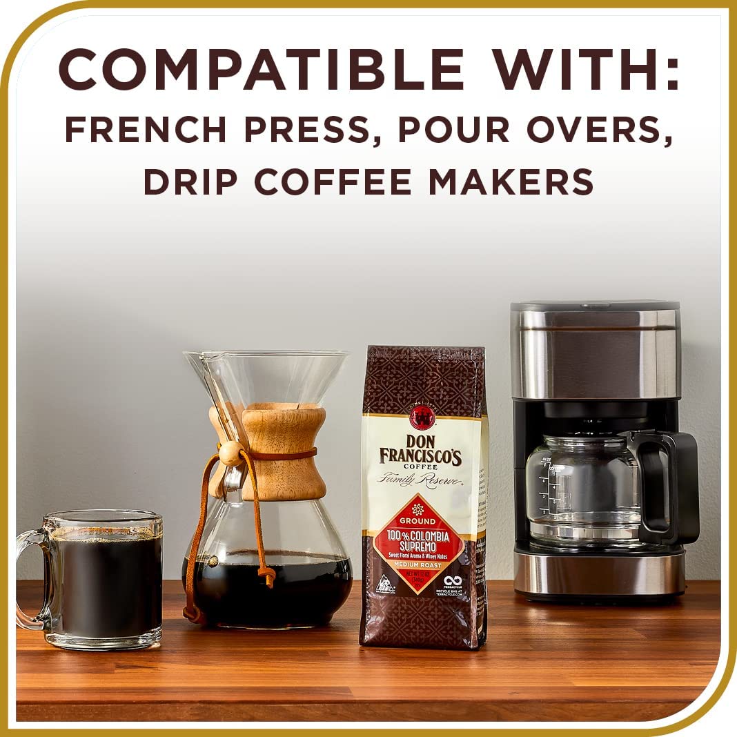 Don Franciscos Kona Blend Medium Roast Whole Bean Coffee, 10% Kona, (18 Oz Bag)