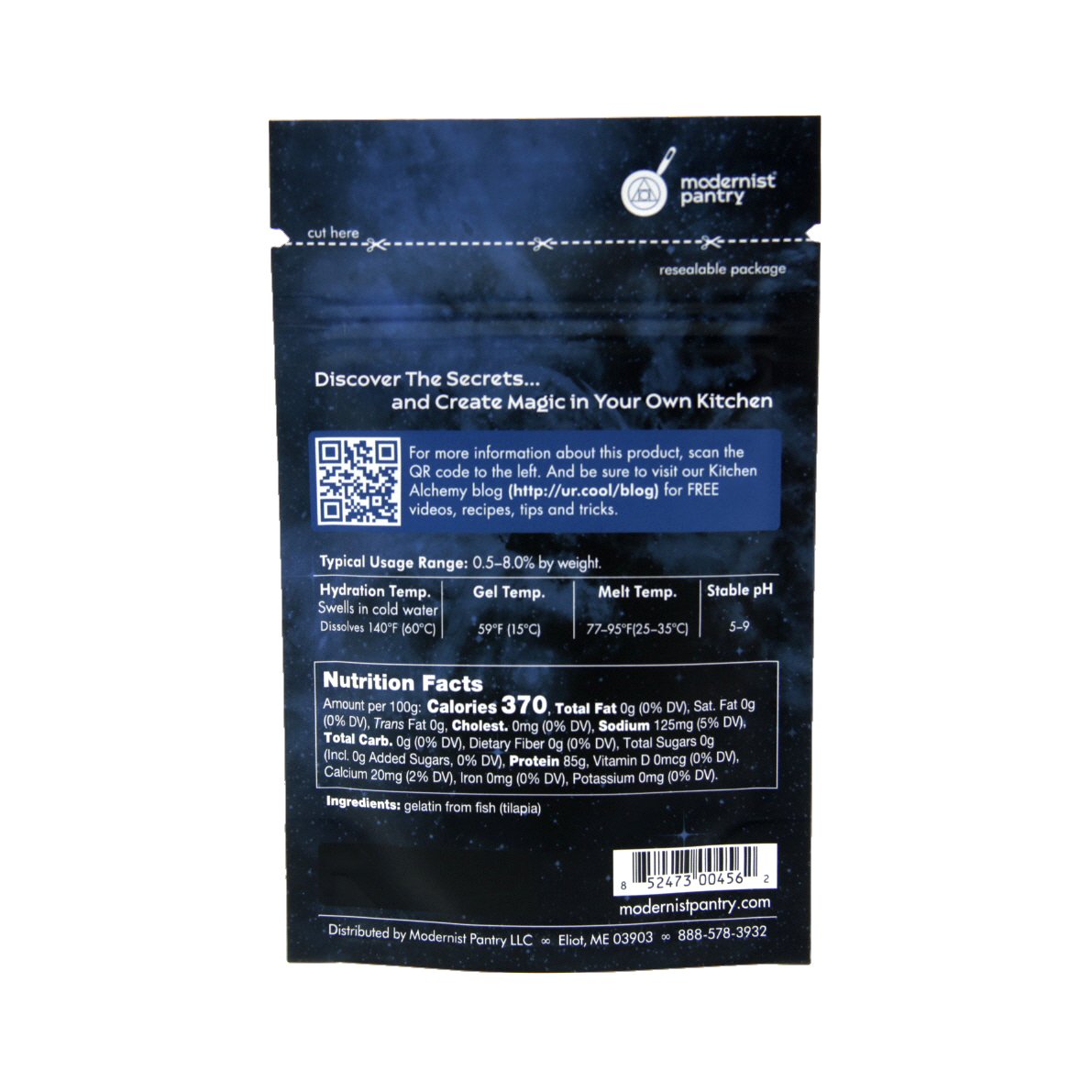 Modernist Pantry Pure Fish Gelatin Powder Gluten-Free OU Kosher 50g/2oz