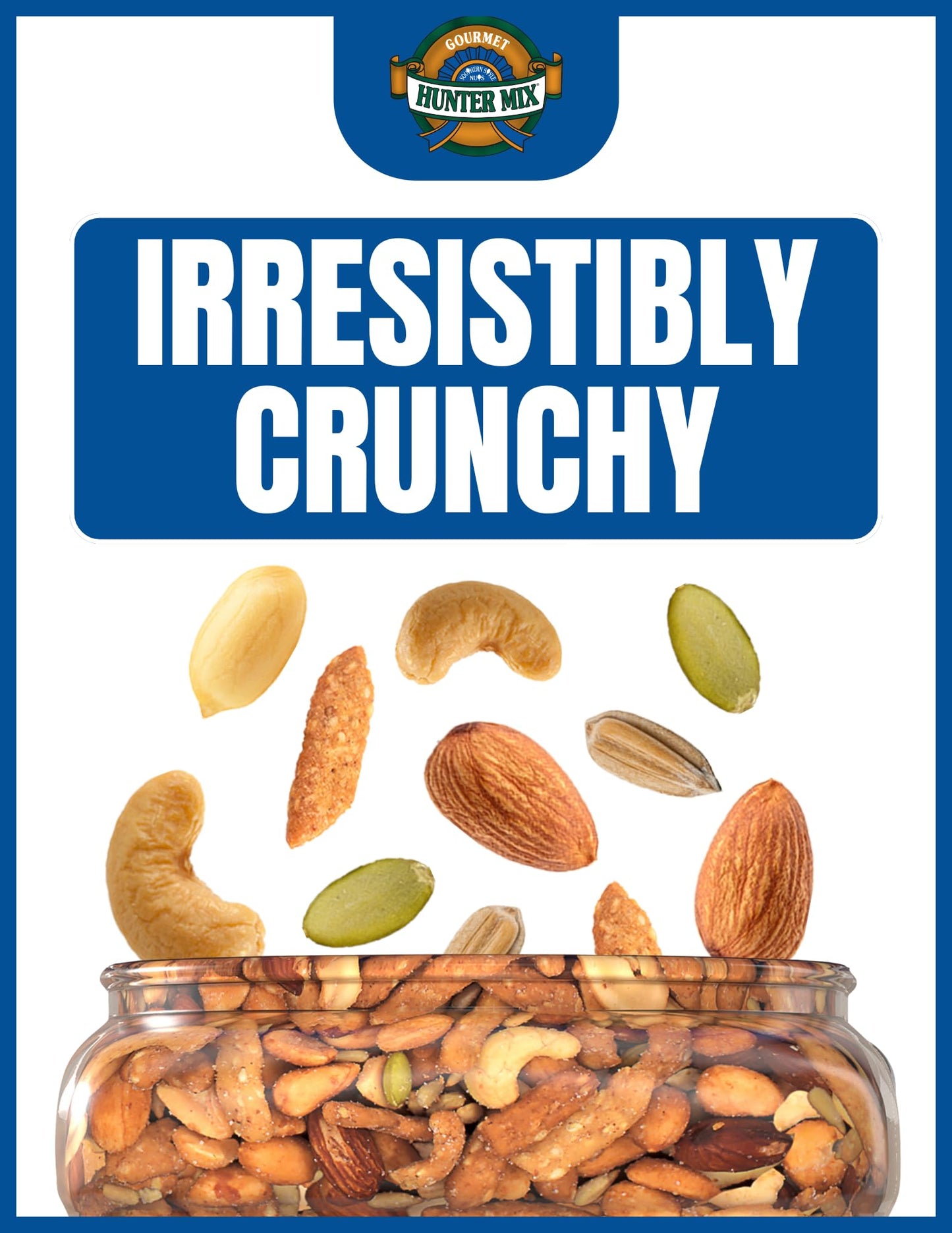 Southern Style Nuts Honey Roasted Hunter Mix, 23 Ounces, Sesame Sticks, Peanuts, Sunflower Kernels, Almonds, Cashews, and Pepita