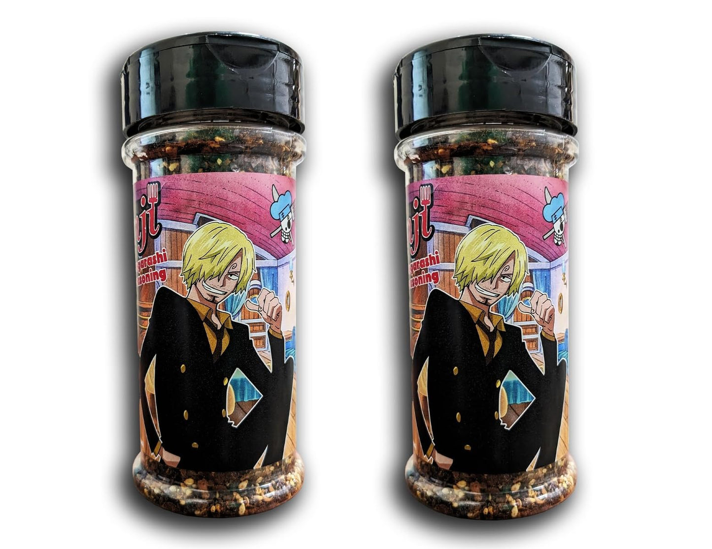 One Piece Sanji Shichimi Togarashi Spicy Ramen Seasoning Powder - Japanese Spice - Officially Licensed, 3.3 Oz Bottle (Pack Of 2