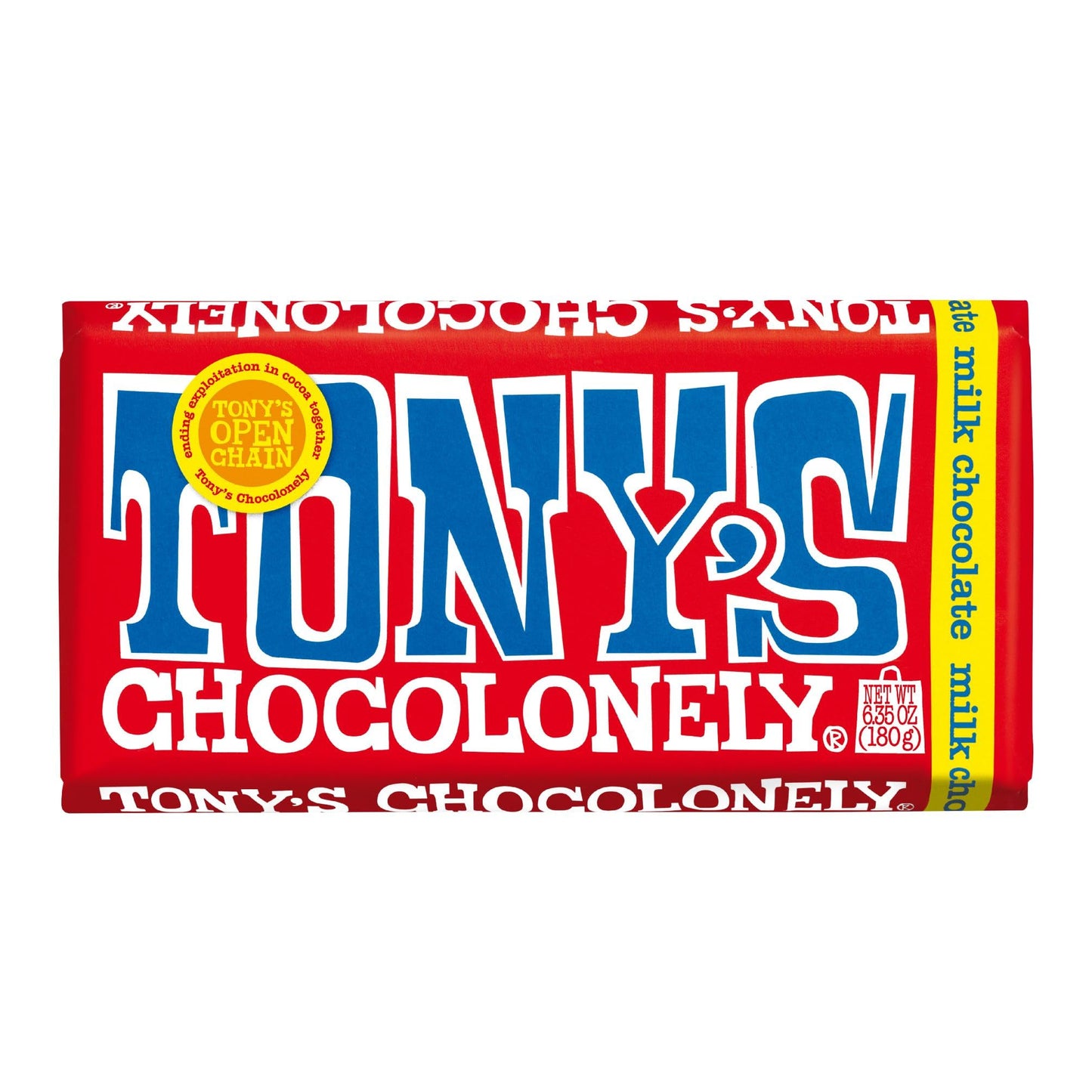 Tonys Chocolonely 32% Milk Chocolate Bar - Belgium Chocolate, No Artificial Flavoring, Fairtrade & B Corp Certified - 6.35 Oz