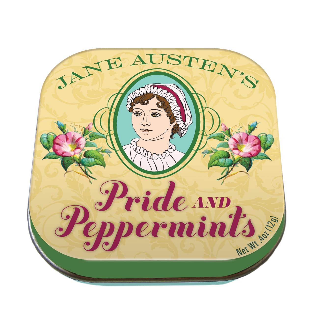 The Unemployed Philosophers Guild Jane Austen Pride And Peppermints Breath Mints, 1 Tin, Net Wt .4Oz (12G)