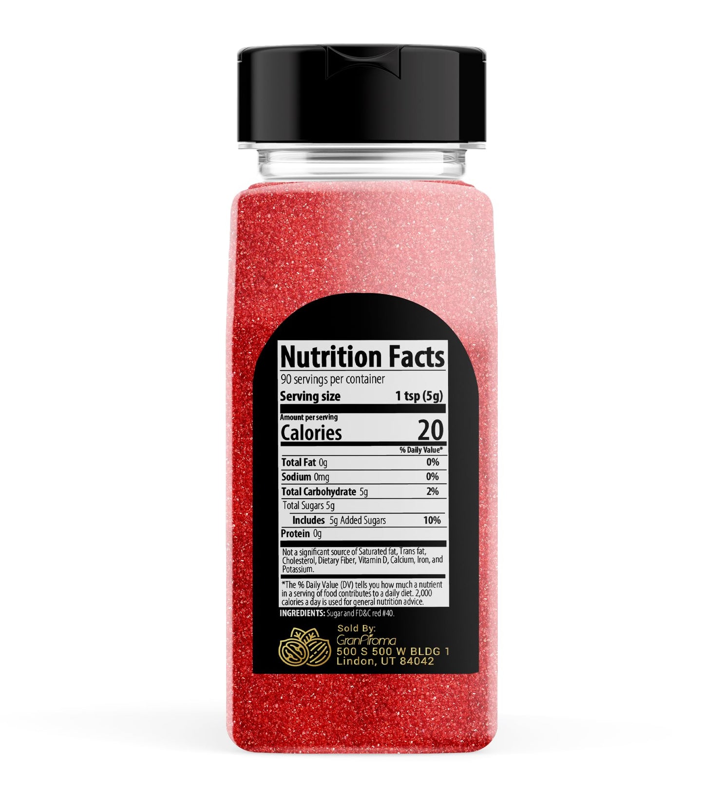 GranAroma Sanding Sugar for Cookies & Sweets, Decorative Red Sugar