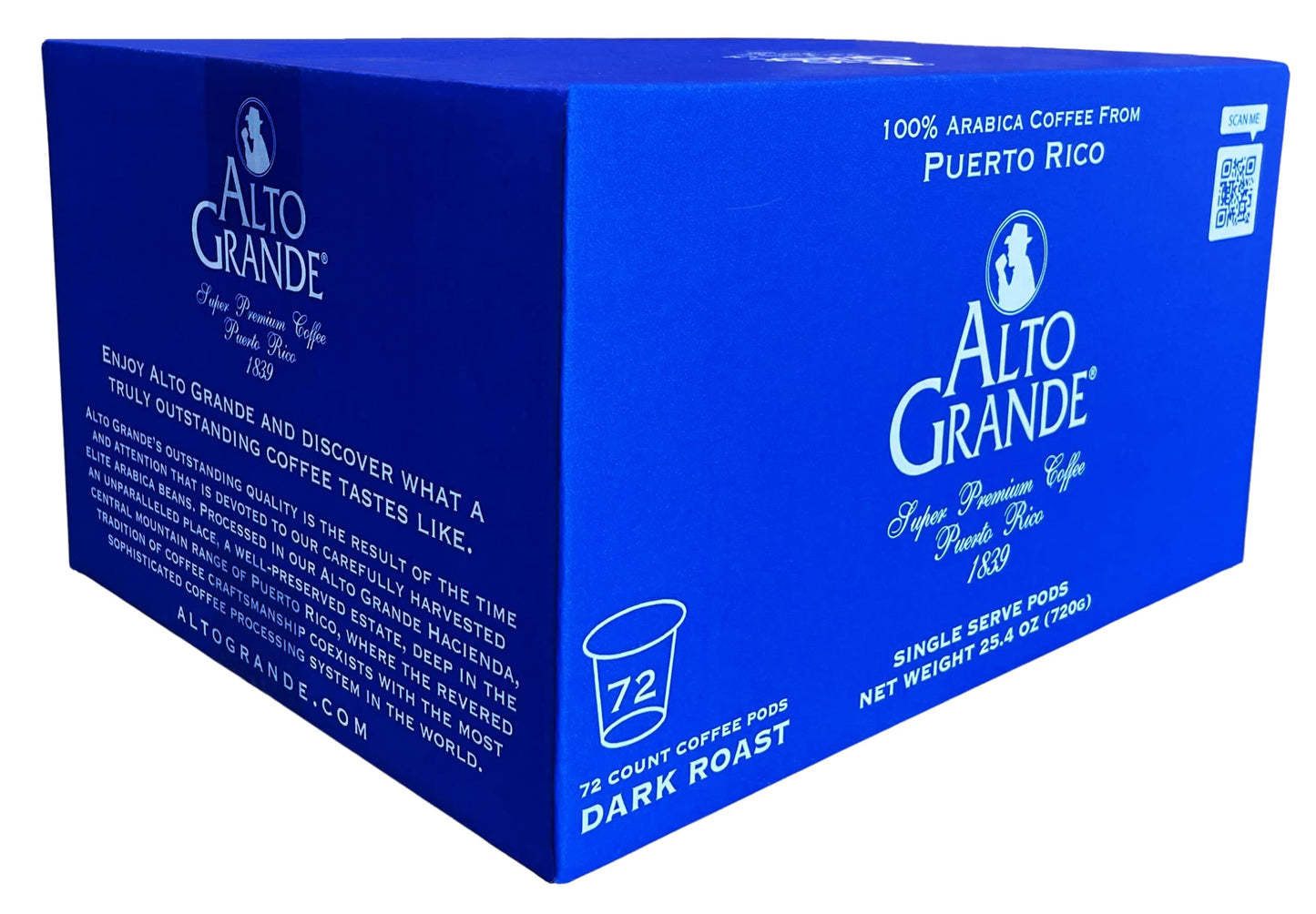 Alto Grande Ground Dark Roast Coffee Pods, Compatible with Keurig K Cup malt-inspired, 72 Count, Single-Serve