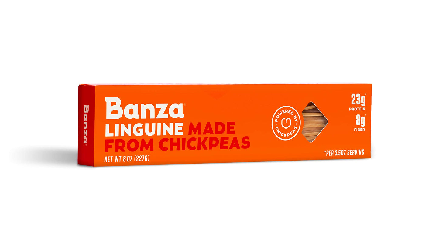 Banza Chickpea Pasta, Linguine - Gluten Free Healthy Pasta, High Protein, Lower Carb And Non-Gmo - 8 Ounce (Pack Of 6)