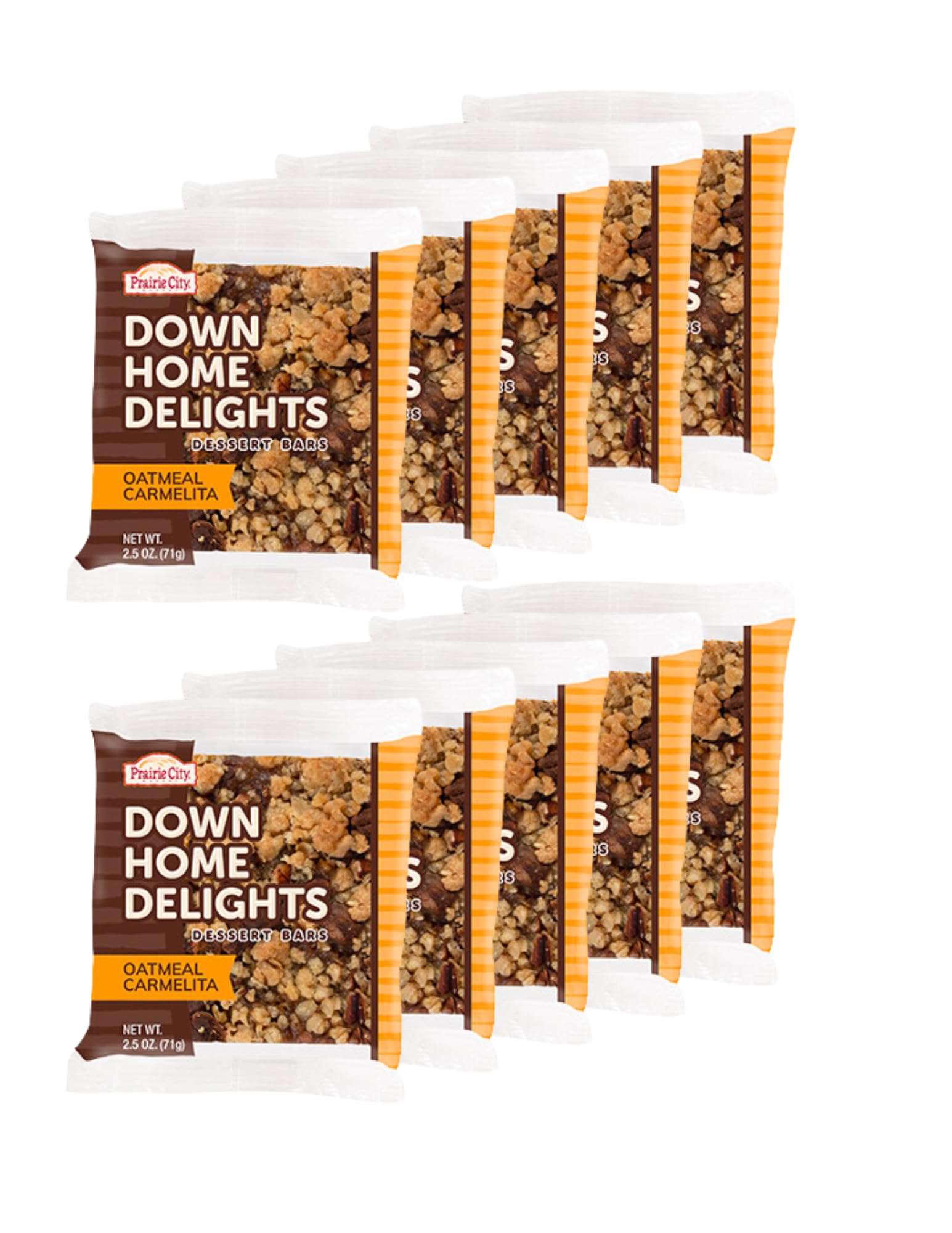 Prairie City Bakery Snack Cakes Oatmeal Carmelita Individually Wrapped Pack of 10