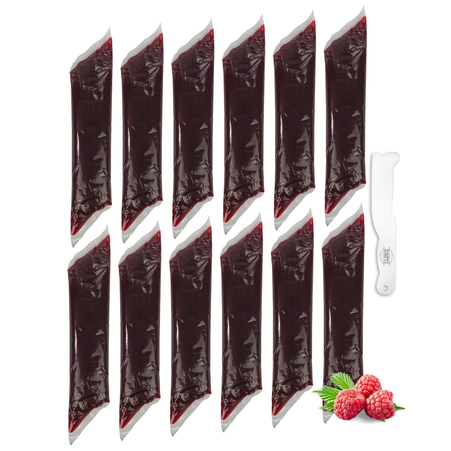 ZESTI Red Raspberry Pie & Pastry Filling, 2 LB Tube, 12-Pack, Ready-to-Use, Perfect for Pies and Bakery Use