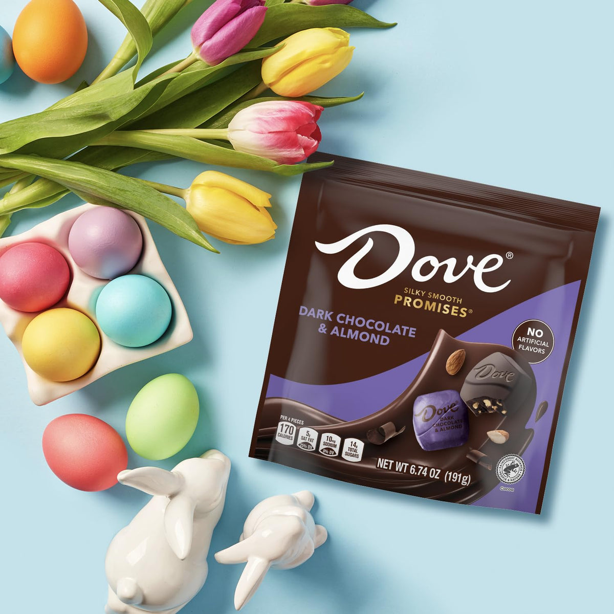 Dove Promises Dark Chocolate Almond Easter Candy - 6.74 Oz Bag (Pack Of 8)
