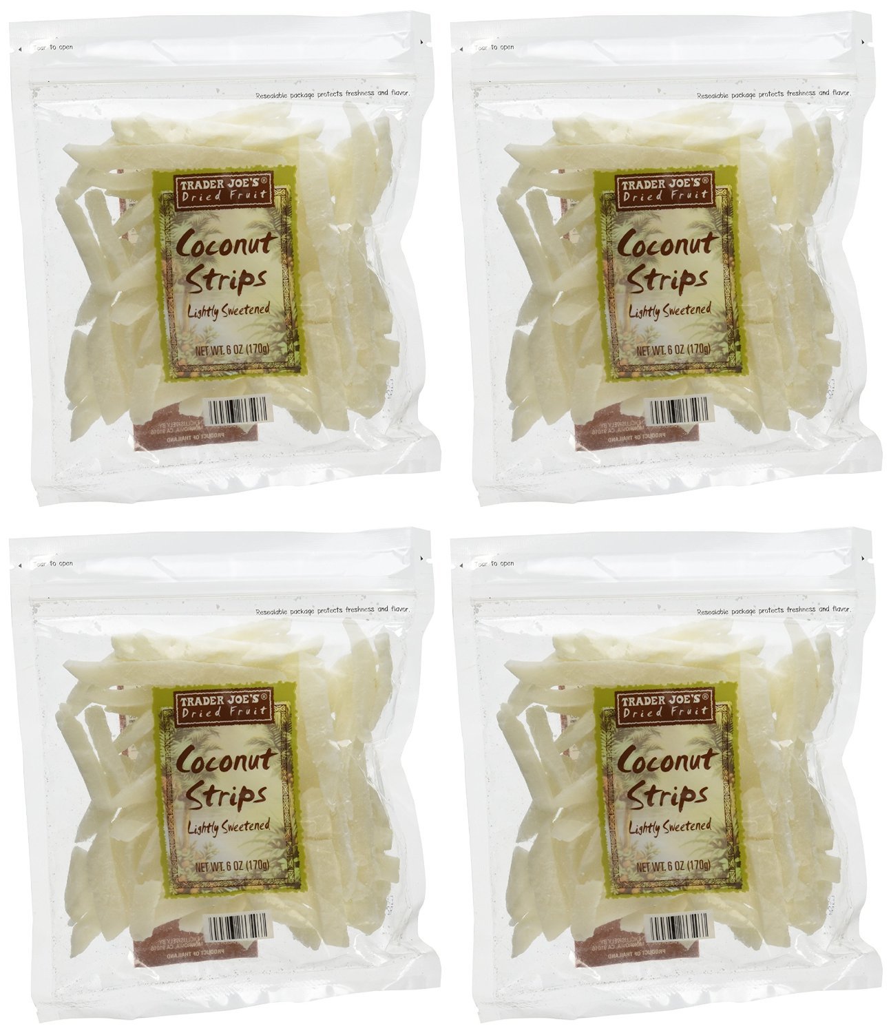 TJs Coconut Strips, 6 Ounce (Pack of 4)