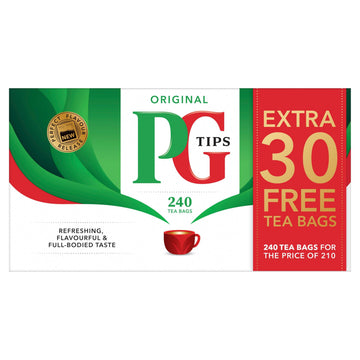 PG Tips 240 Original Non-Pyramid Tea Bags from Great Britain