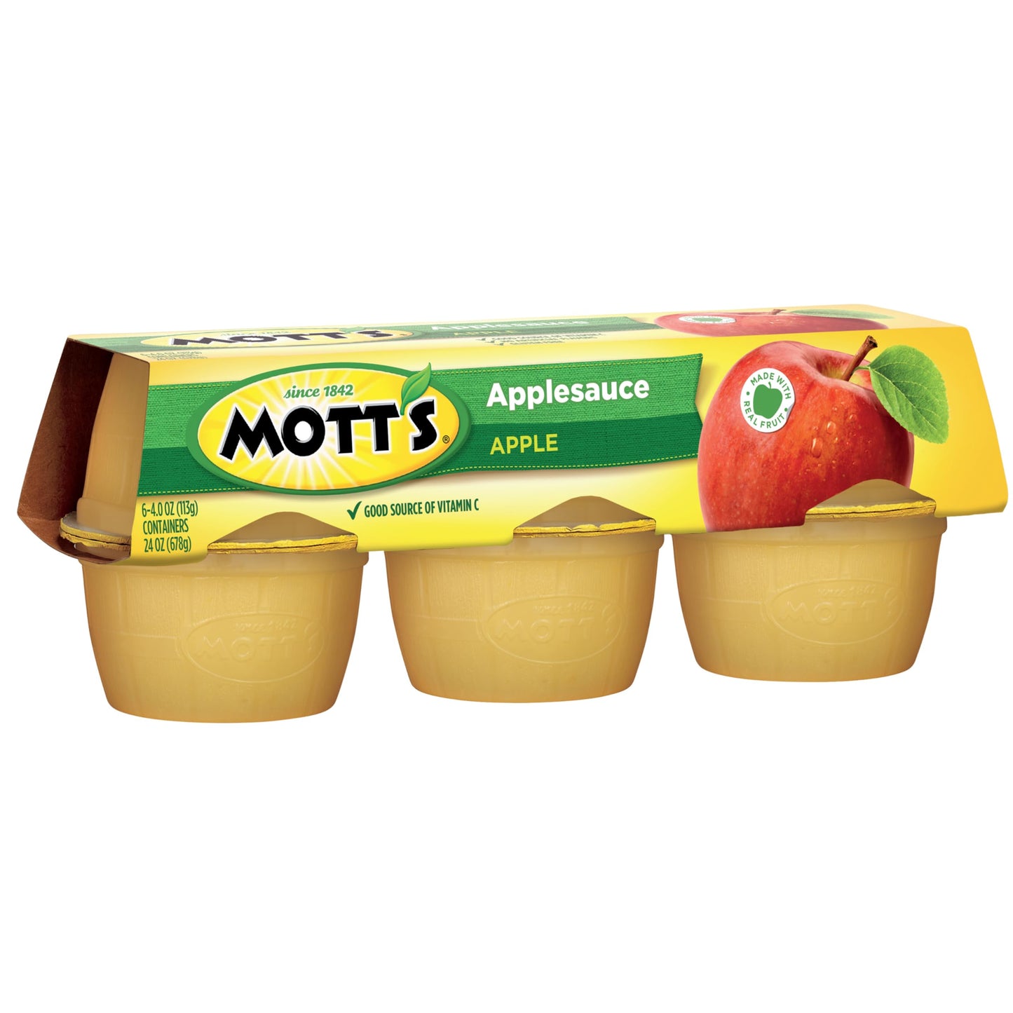 Motts Applesauce, 4 oz cups, 6 count