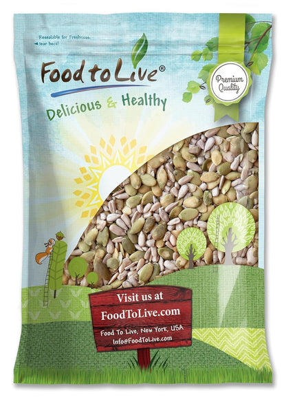 Food to Live Organic Dry Roasted Sunflower and Pumpkin Seed Mix, 16 Pounds - Oven Roasted, No Oil added, Healthy, Natural Snack,