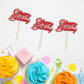 24Pcs Happy Birthday Cupcake Toppers Red Glitter Birthday Cupcake Food Picks For Celebrating Happy Birthday Party Cake Decoratio