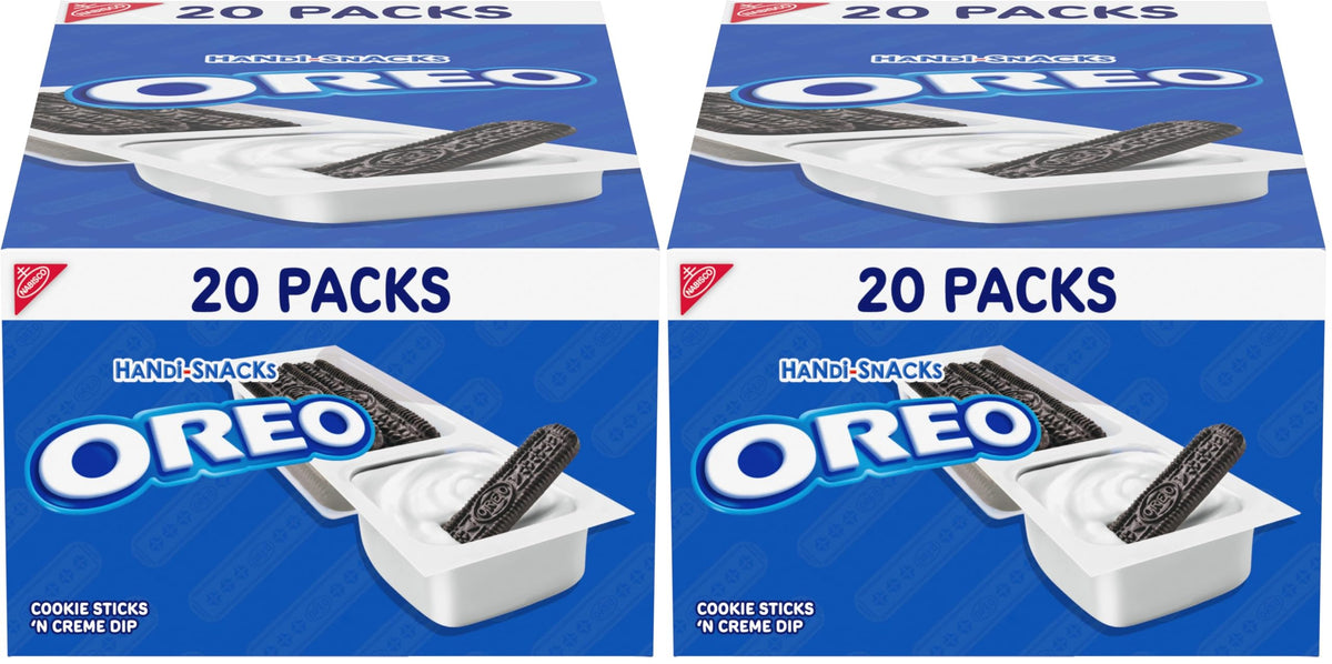 Handi-Snacks OREO Cookie Sticks N Creme Dip Snack Packs, 20 Snack Packs (Pack of 2)
