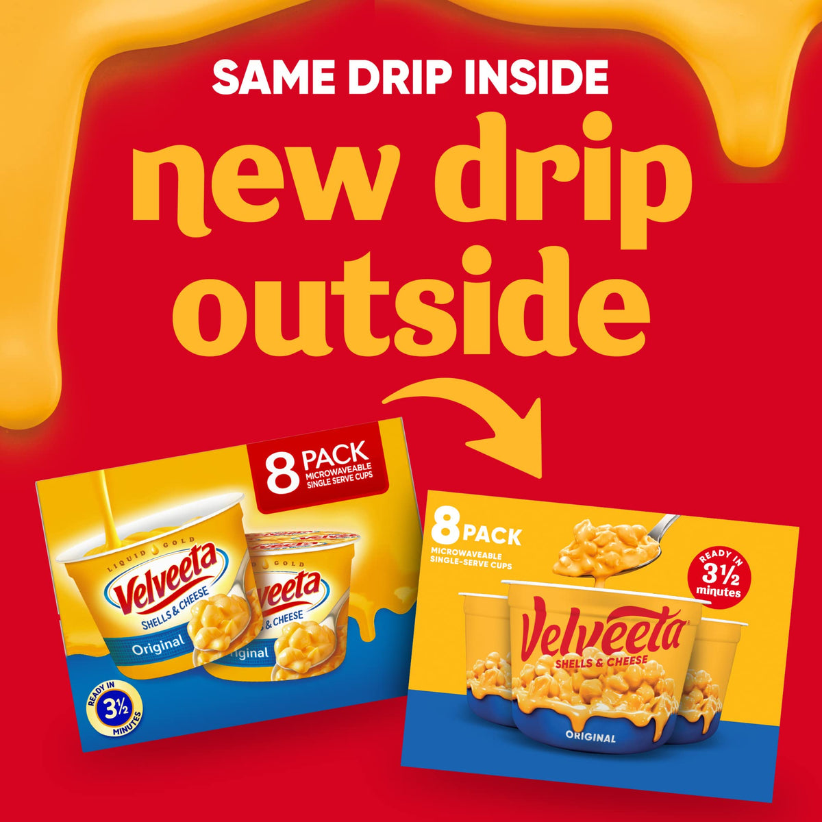 Velveeta Shells & Cheese Original Microwavable Macaroni and Cheese Cups (8 ct Pack, 2.39 oz Cups) (Pack of 2)