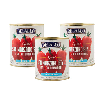 Delallo Imported San Marzano Style Crushed Tomatoes, 28 Ounce Can, 3 Pack, Product Of Italy, Non-Gmo