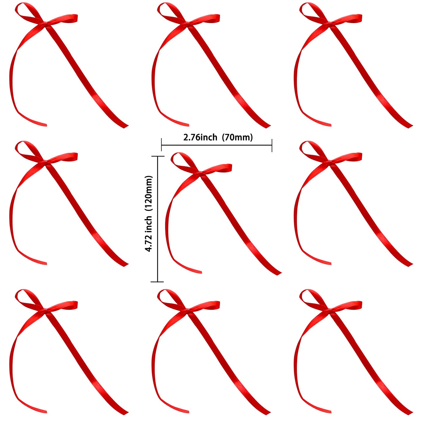 Gyufise Bowknot Cake Toppers - 30 Pcs Red Cake Decorations for Baby Shower, Birthday, Wedding - Size: W 2.9in x H 5.7in