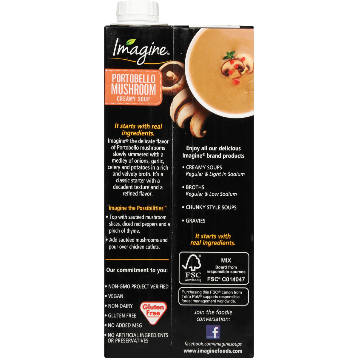 Imagine Creamy Soup, Portobello Mushroom, 32 Oz.