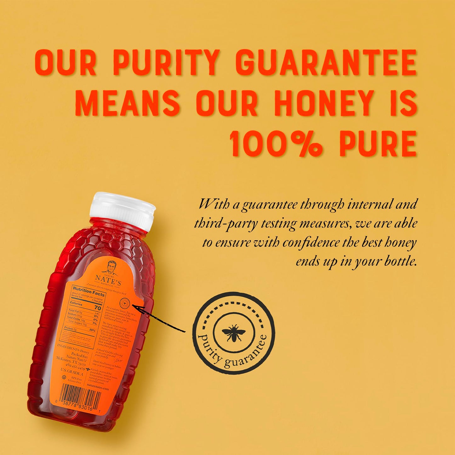 Nate s California 100% Pure, Raw & Unfiltered Honey - 32 oz. Squeeze Bottle - All-natural Sweetener (Pack of 2)