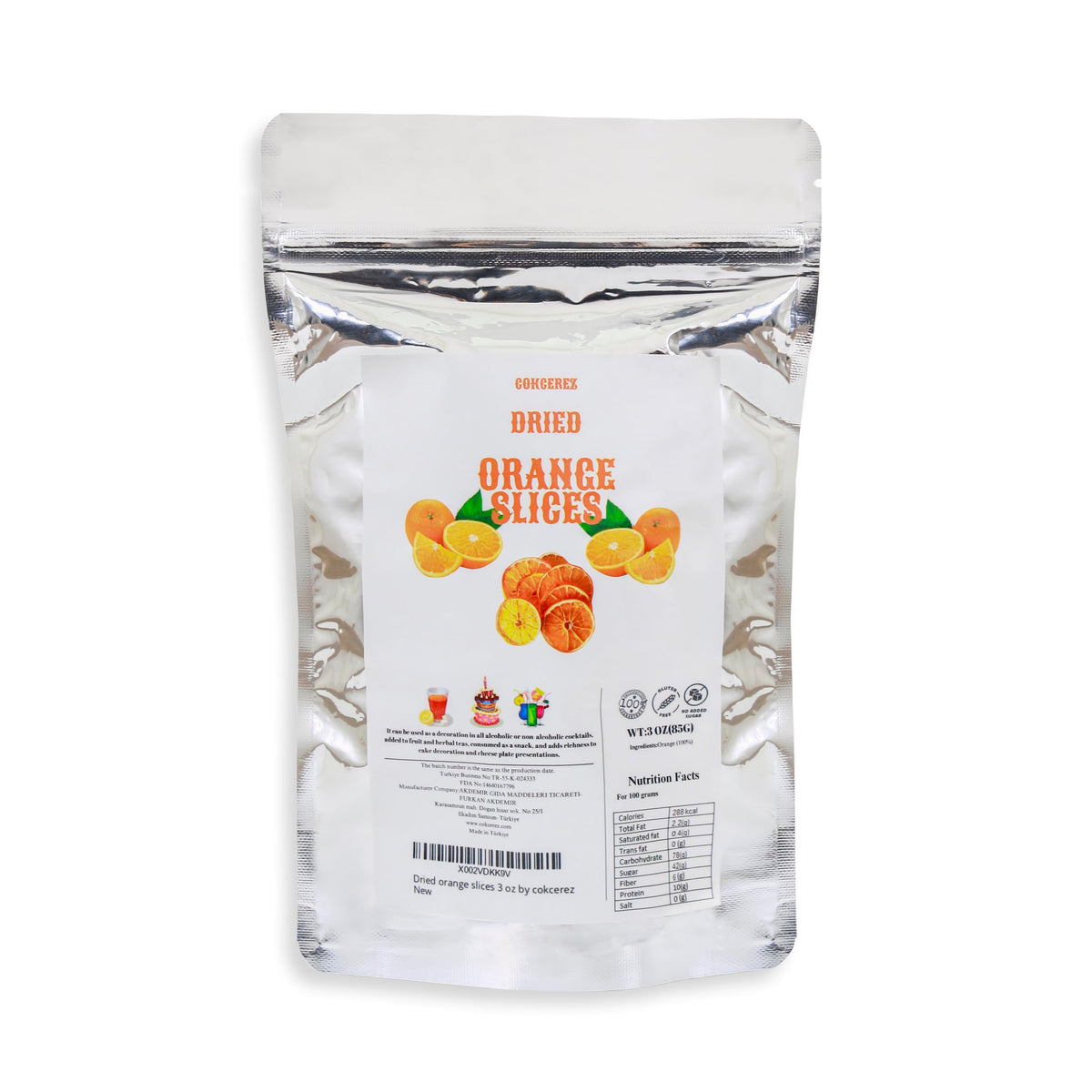 Dehydrated Orange Slices,Dried Orange Slices 3 Oz(85 Gr) By Cokcerez