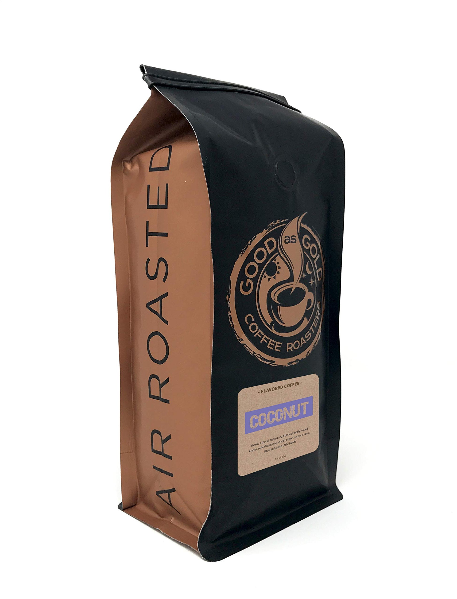 Good As Gold Coffee Roasters - Coconut Flavored Whole Bean Coffee  12 Oz