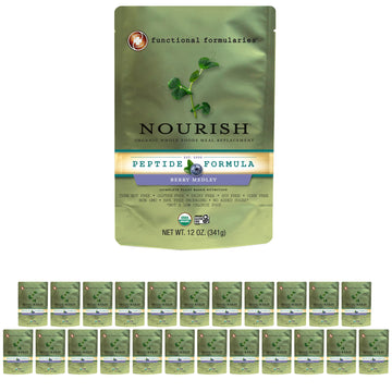 Functional Formularies Nourish Berry Medley Peptide Formula  Organic Tube Feeding Formula And Nutritional Meal Replacement Dietary Support  12 Oz Pouch  Pack Of 24