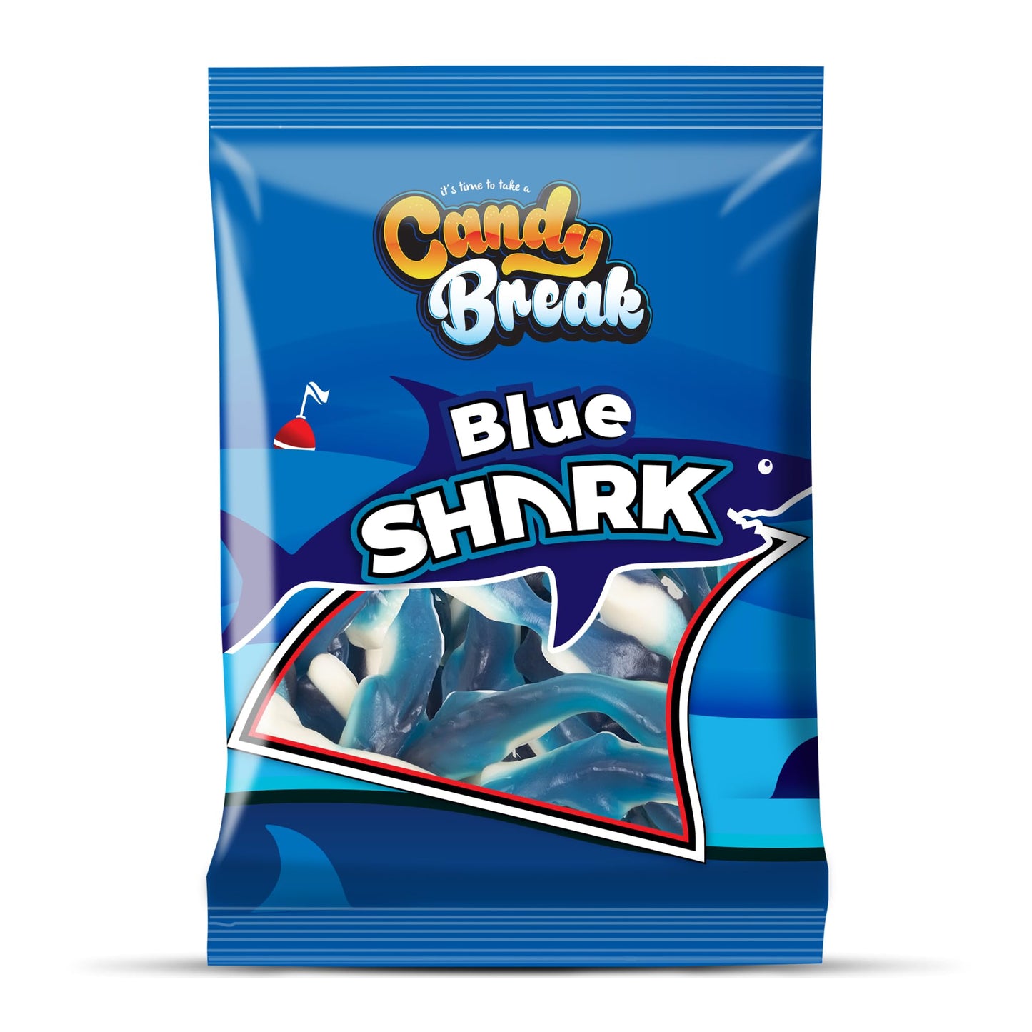 CANDY BREAK Gummy Candy - Blue Sharks - Fruity & Sweet - 4 oz Bags - Pack of 12