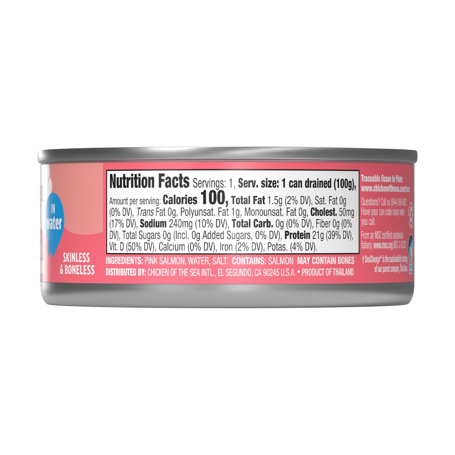 Chicken of the Sea Alaskan Pink Salmon, Wild Caught, Skinless & Boneless, 5 oz Cans (Pack of 12)