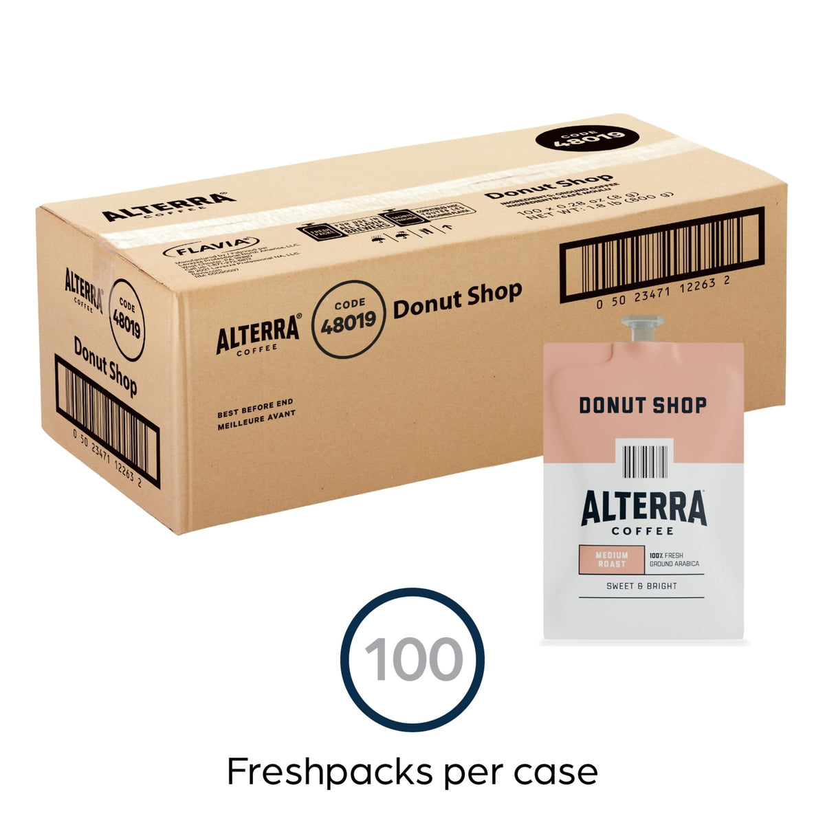 Alterra A200 Alterra Donut Shop Blend Med/Balanced Coffee 100/Ct Bk